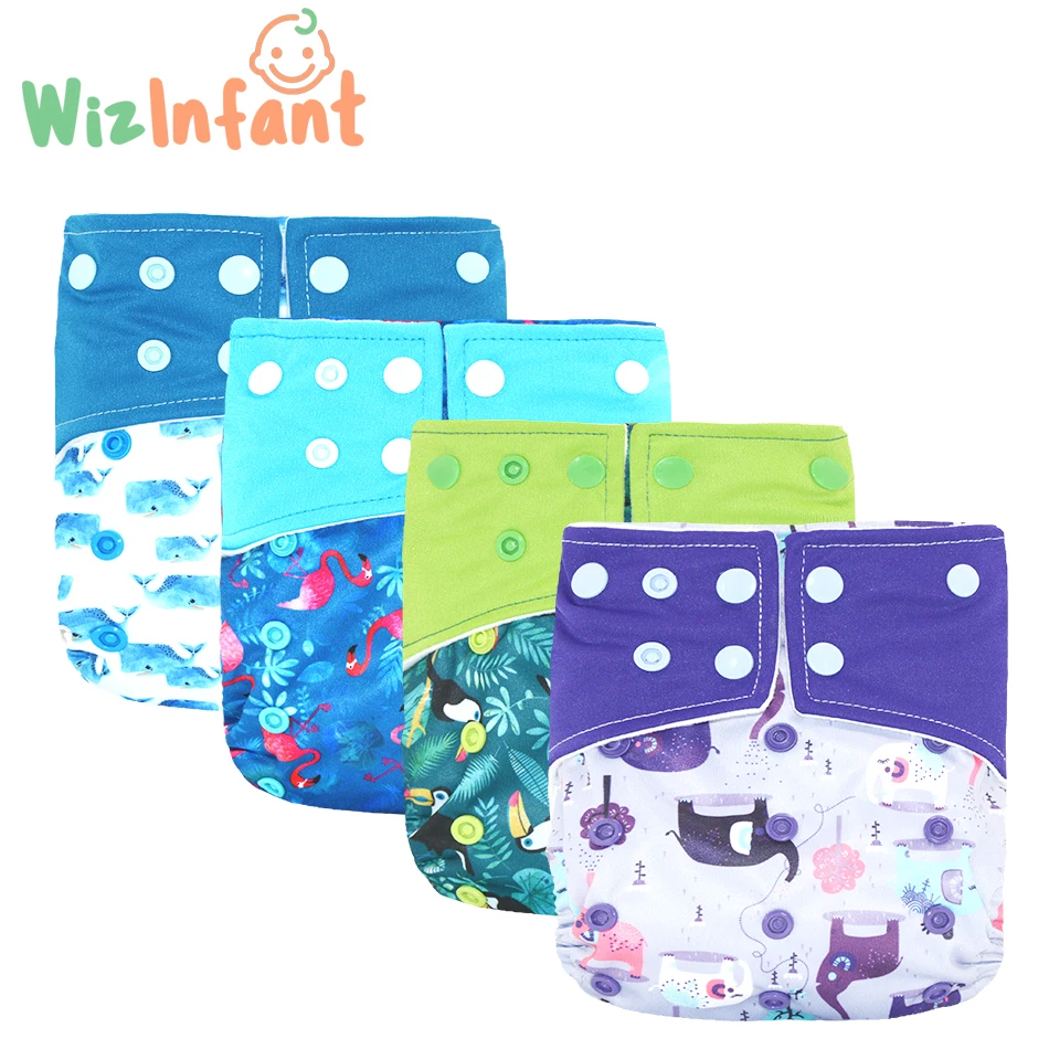 

Подгузник WizInfant из экологически чистой замши с карманом, детский подгузник Быстросохнущий для девочек и мальчиков, многоразовый подгузник с задним карманом