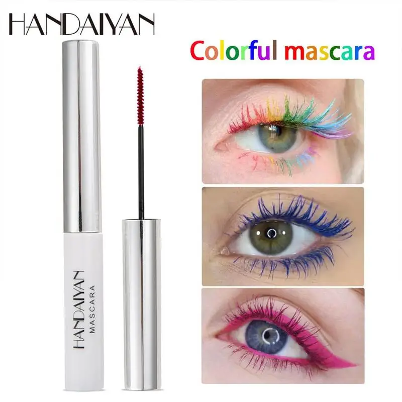 Colorful Mascara Waterproof Eyelashes Curling Lengthening Makeup Blue Green Red Black White Liquid Lash Extensions Mascara Cream