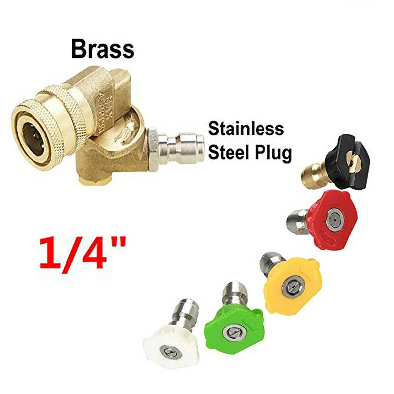 Equipment 4500PSI High Pressure 90 Degree 1/4\\\" Quick Connector Spray Nozzle Kits