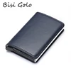 BISI GORO 2022 Credit Card Holder Men And Women Metal RFID Vintage Aluminium Box Crazy Horse PU Leather Fashion Card Wallet ► Photo 1/6