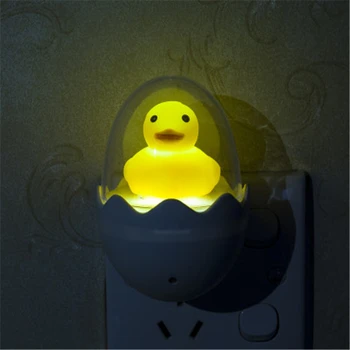

Creative Timing LED Night Light cute Duck EU Plug Socket Wall Lamp With Remote for Children's Cartoon Creative lamp Gift