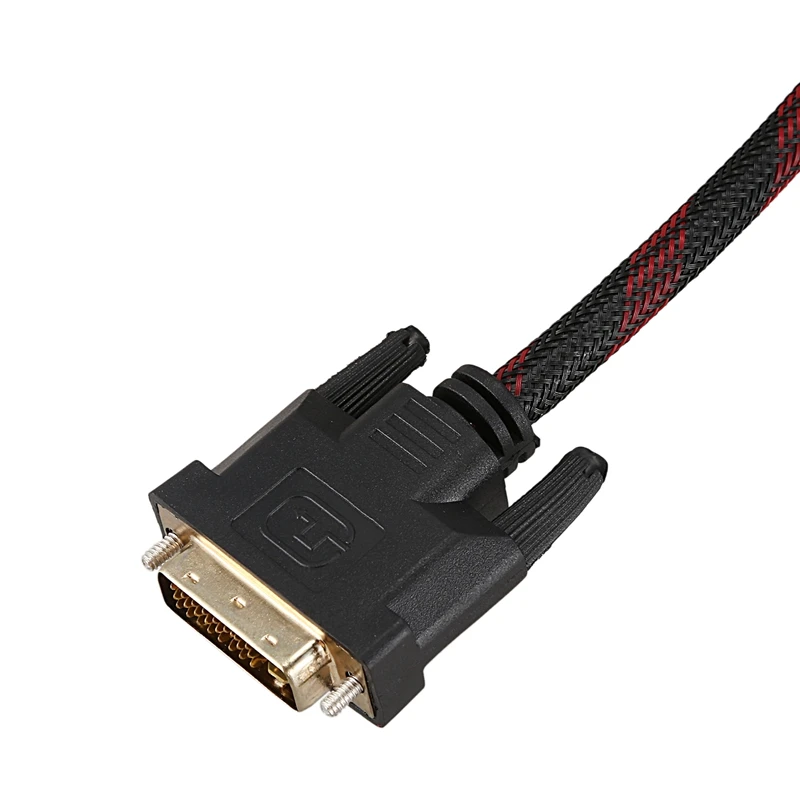 DVI-I 24+5 Dual Link Male to VGA Male Cable 1.5M Red Black