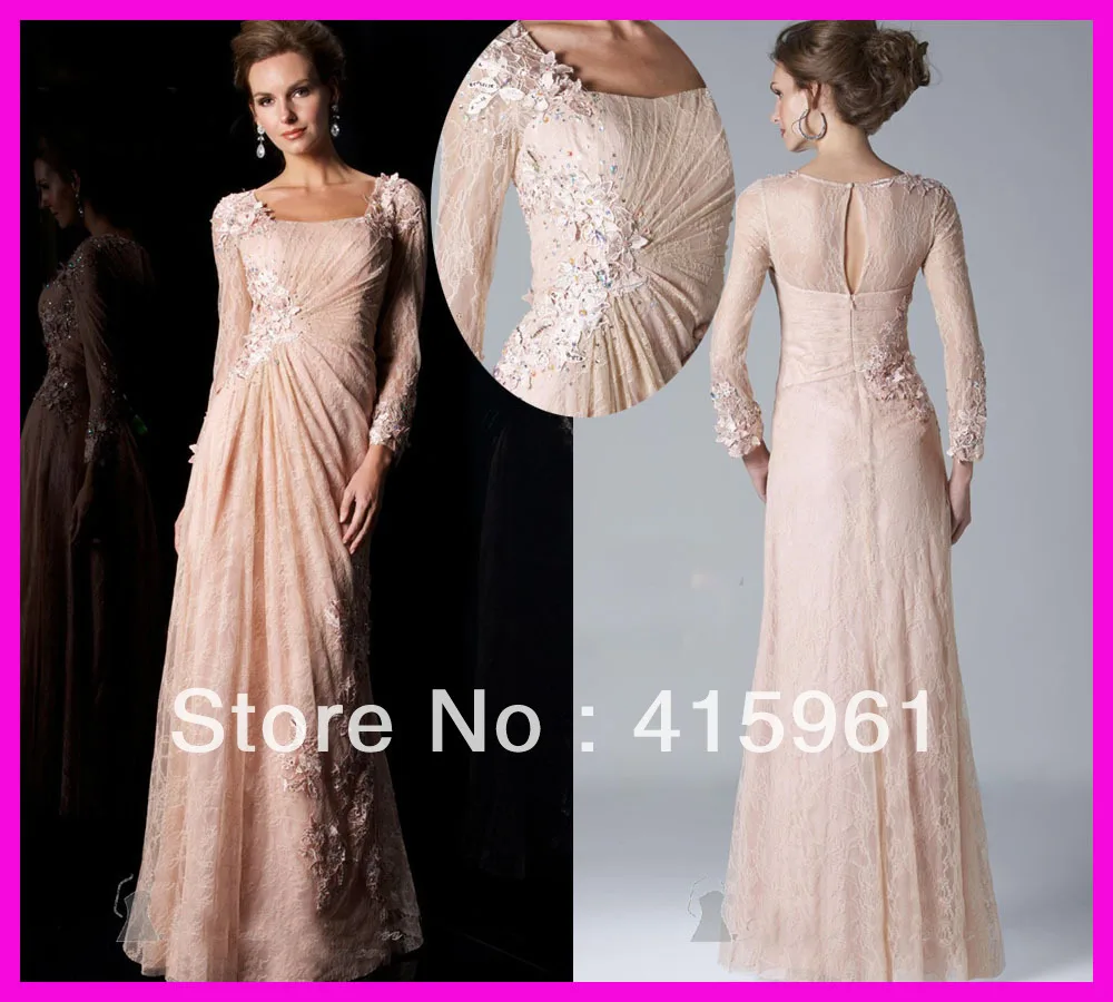 Vestido de madrinha сказочное Розовое Кружевное длинное платье для мамы невесты вечернее платье свадебное платье с длинными рукавами