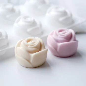 

6 Cavity Rose Shape Silicone Soap Mold Reusable Silicone Molds For DIY Homemade Craft Soap Making
