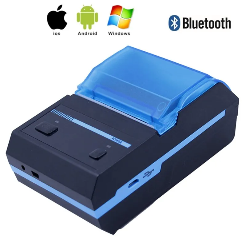 Мини-принтер Android IOS bluetooth Windows USB 58 мм термальный кассовый беспроводной портативный термальный принтер штрих-кода
