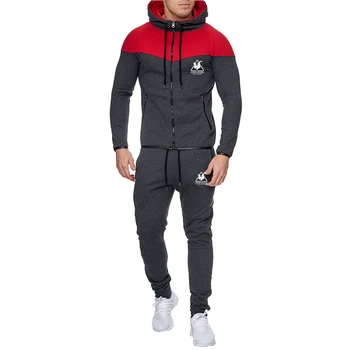 

2020 New Striped Tracksuit Men's Solid Sets Casual Sports Suit Spring Autumn Men Sportswear Zipper Hoodie+Pants Training Suit