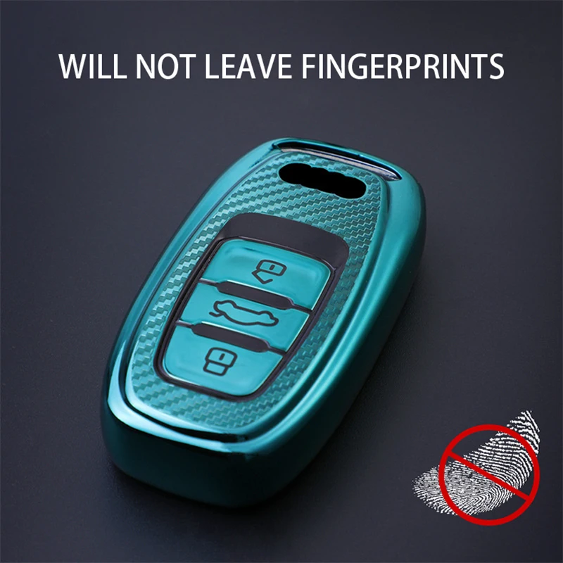 Carbon Fiber Soft TPU Car Remote Key Case Cover Holder Shell Fob For Audi A4 A1 A3 S4 B7 B8 A6 A5 A7 A8 Q5 S5 S6 Q7 Accessories