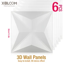 6 шт. 30x30 см 3D Настенная Наклейка 3D Художественная настенная панель для гостиной, кухни, спальни, украшения дома, отеля, свадебной вечеринки, фоновая доска