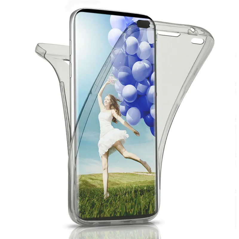 360 градусов чехол для samsung Galaxy NOTE 10 плюс NOTE10 A50 A70 A30 A40 A20 A10 M10 S10 NOTE9 A9 J4 J6 J8 принципиально чехол на заднюю панель - Цвет: Серый