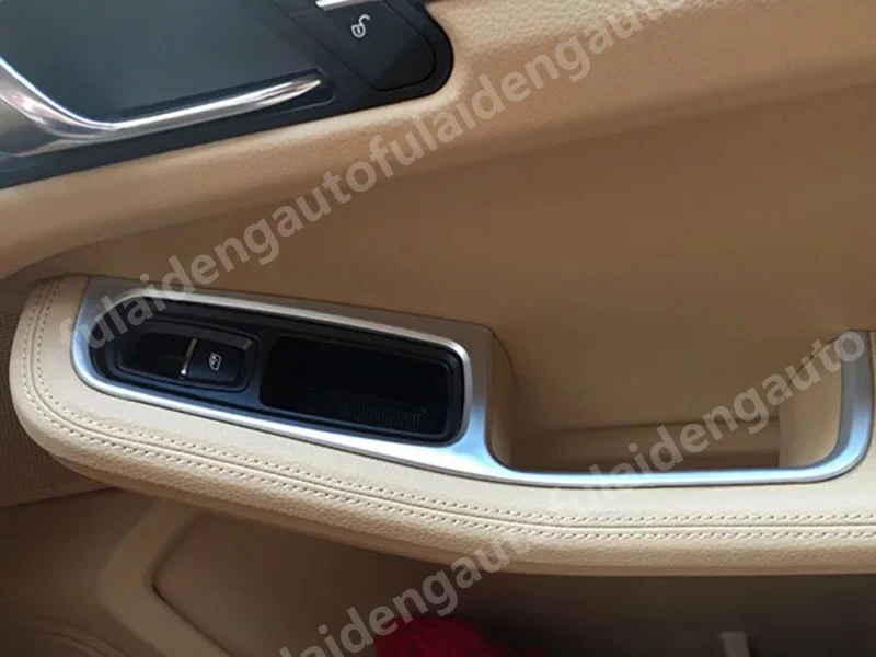 4 шт. для Porsche Macan- ABS матовое автомобильное стекло внутренней двери переключатель отделка рамы автомобильные аксессуары