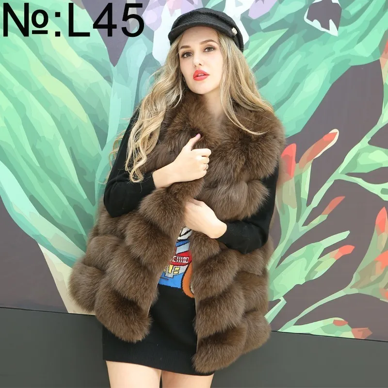

Fox Fur Vest Women Real Fur Vest Winter Natural Fur Ladies Vest Fashion Luxury Brand Female Clothes 2019 Plus Size 7XL 6XL 5XL