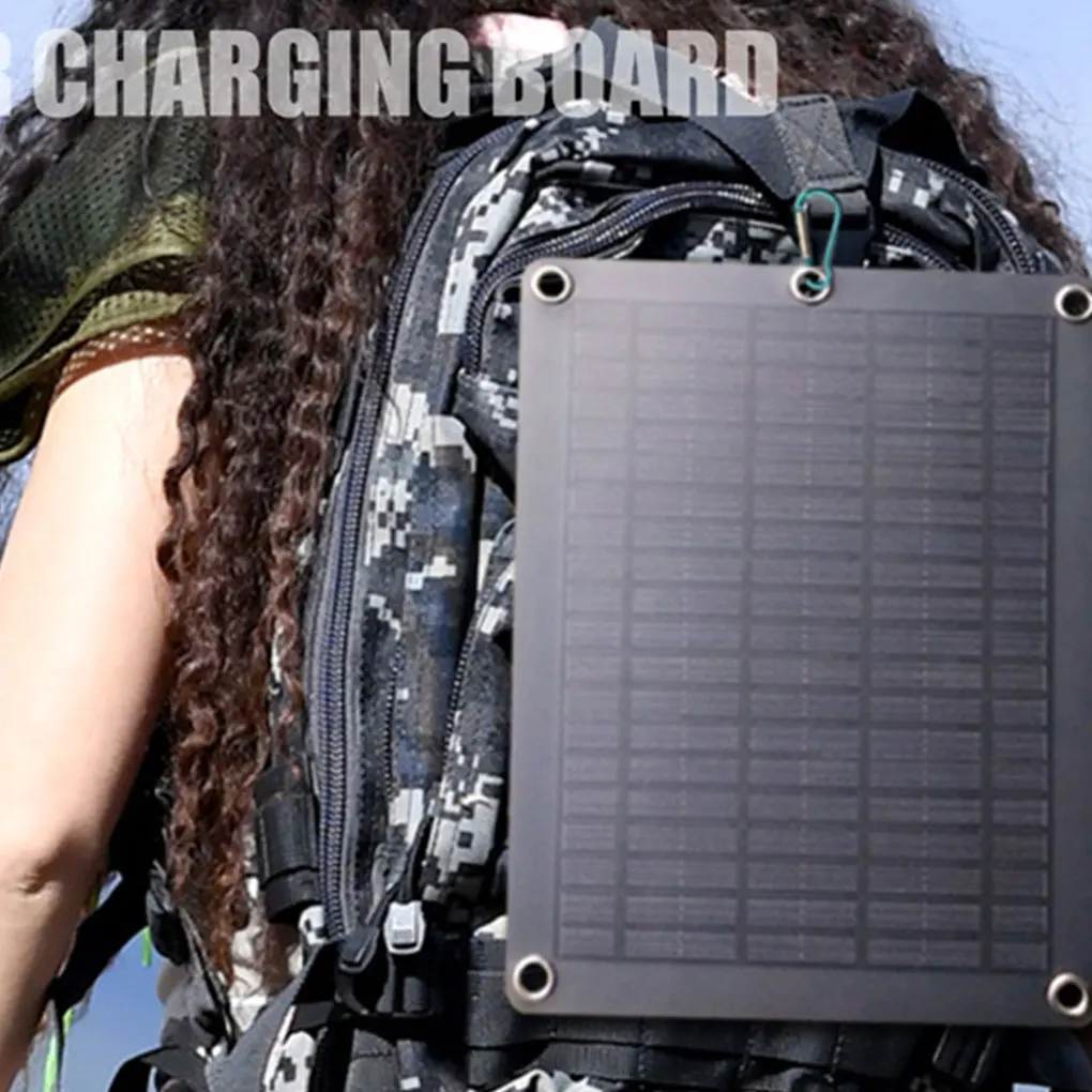 5W 5V 1A Solar Panel Mobile Phone Power Bank Outdoor Charge Tablet Charger Portable Backpack USB Sunpower