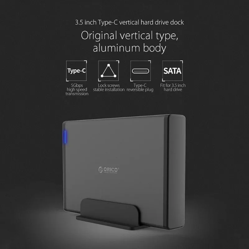 ORICO 7688C3 алюминиевый 3," чехол для HDD type-C USB3.1 внешний жесткий диск HDD корпус SSD HDD Box Поддержка док-станции 8 ТБ Емкость