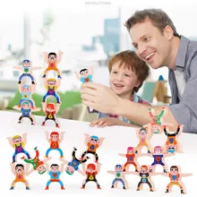 Empilhamento brinquedos hercules trupe acrobática vilão crianças quebra-cabeça diy equilíbrio blocos de construção pai-filho interativo crianças brinquedo