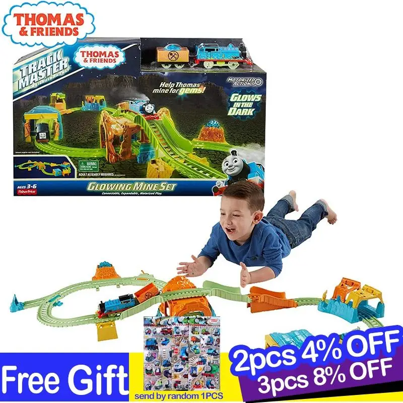 Оригинальный поезд с паровозом Томасом светящийся в темноте трек маленький