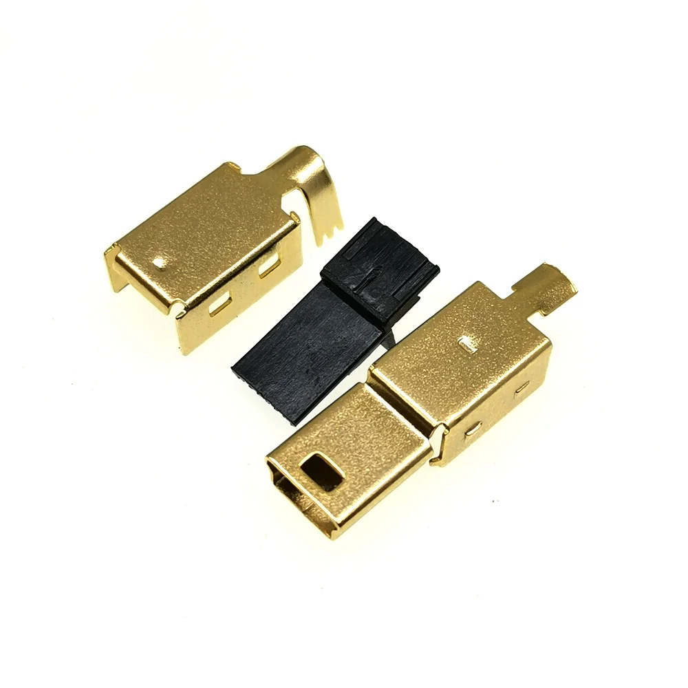 10 комплектов золотым напылением 3 в 1 штекер Mini-USB 5Pin 5P штекер USB разъем
