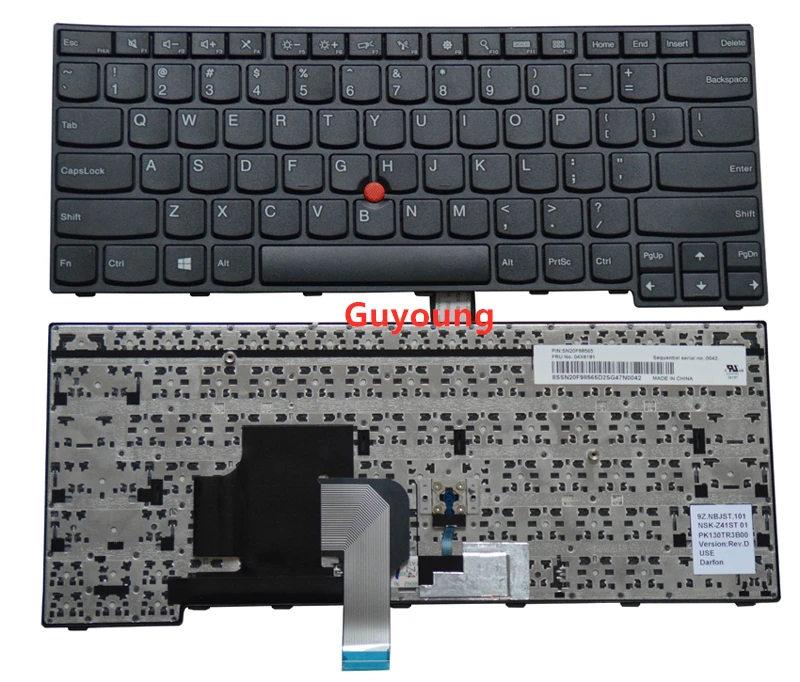 Английская клавиатура для ноутбука IBM Lenovo Thinkpad E450 E455 E450C T450 W450 e460 с указательной