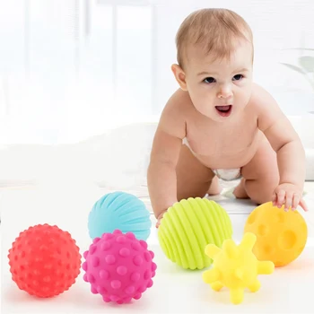 

Baby Toys Hand Grasping Ball Soft Ball Textured Multi Ball Set Develop Baby's Tactile Senses Toy for Touch and Massage Soft Ball