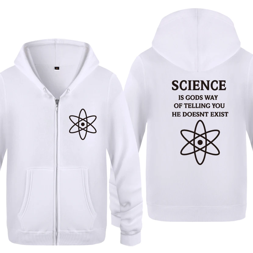 BAY HET SCIENCE IS GODS-Atheism Atheist religion толстовки мужские мужские флисовые толстовки с капюшоном на молнии кардиганы - Цвет: BAY HET