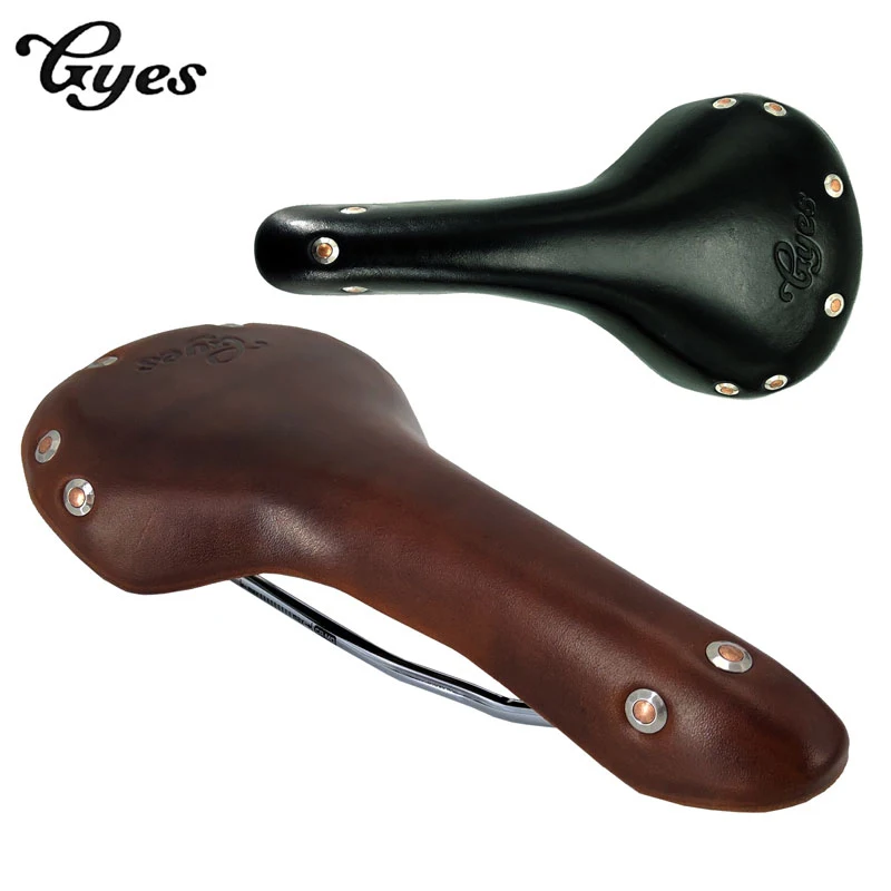 GYESBicycleLeatherSaddleRetroClassicWholePureFirstLayerFull