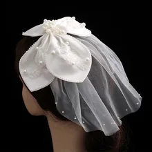 Bride Hairband Fashion Satin White Bow Headdress Drill Simple Wedding Hair Accessories for Women