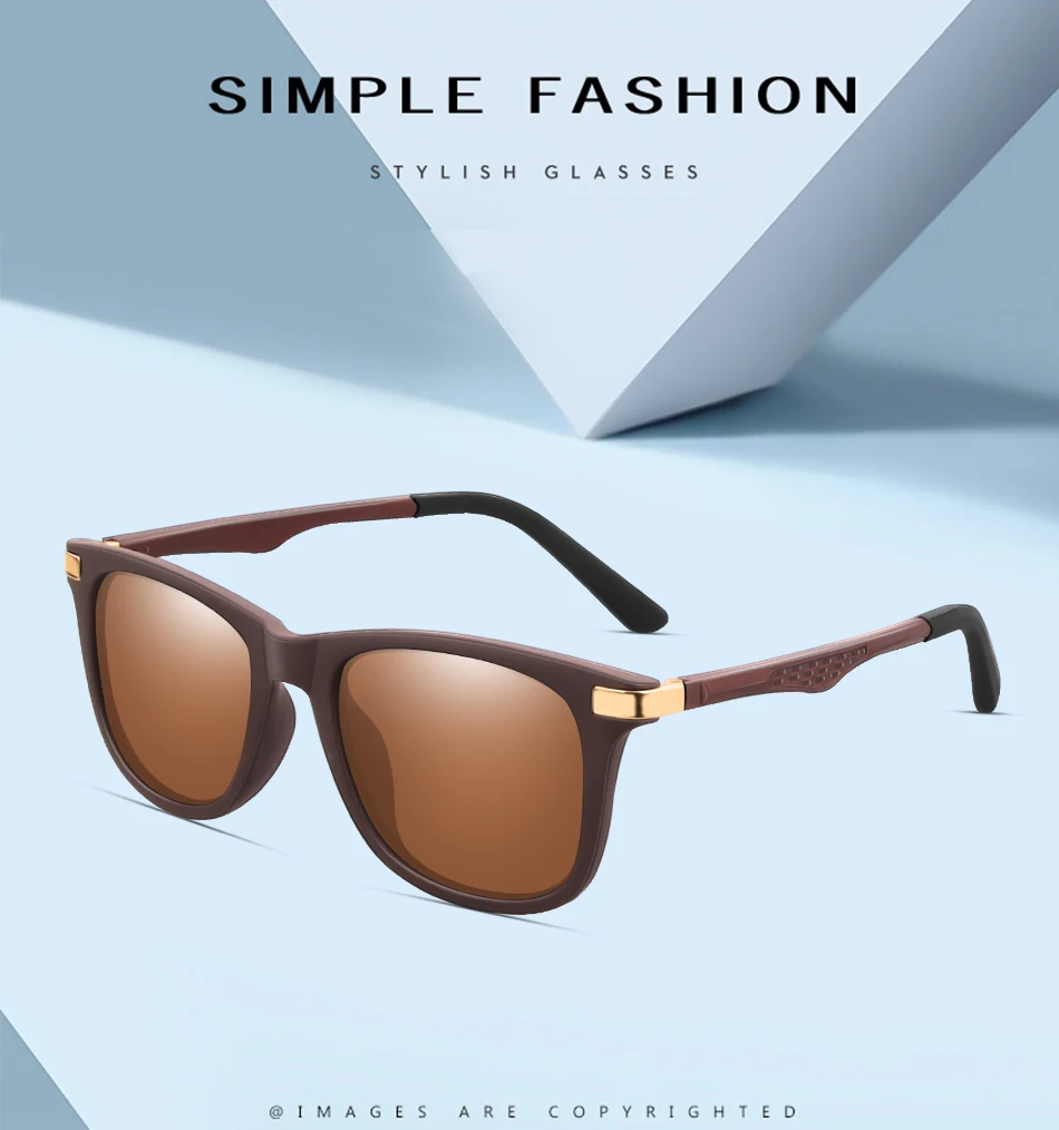 Tamwy Polarized Sunglasses for Men Women Aluminum Magnesium Driving Finshing Golf Sun Glasses Classic Square Frame New P21
