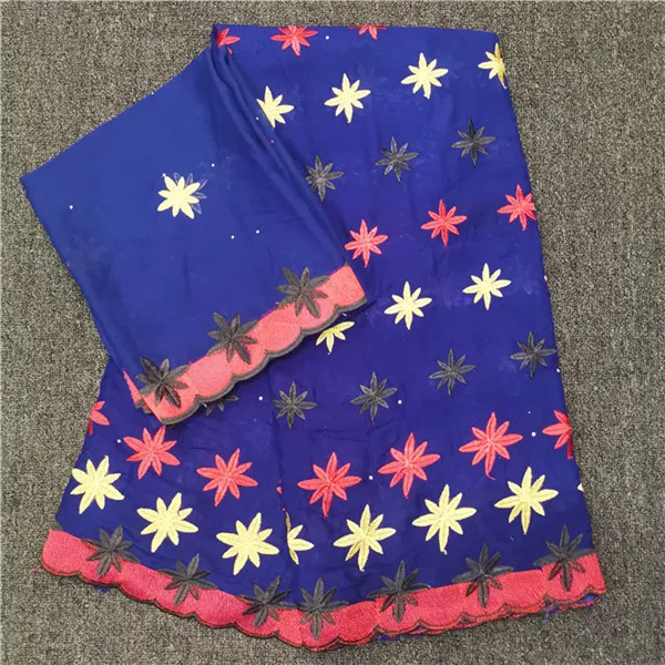 

Graceful blue party set 5Y African cotton lace fabric with 2y Swiss voile scarf cloth for dress NCV27 many color