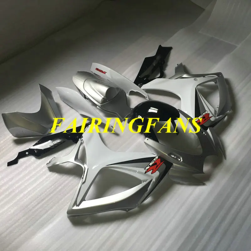 Комплект обтекателей для мотоцикла GSXR600 750 K6 06 07 GSXR 600 GSXR750 2006 2007 белый серебристый Обтекатели кузова+ подарки SC97