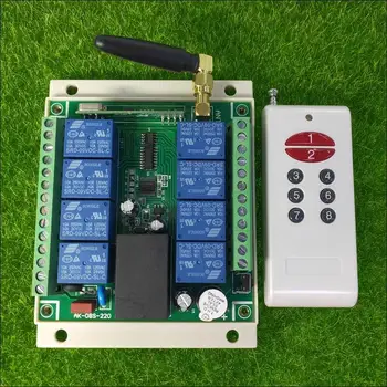

433mhz Universal AC 110V 220V 10A relay 8CH RF Remote Control Switches Receiver& Transmitters Switch power on/off lighting