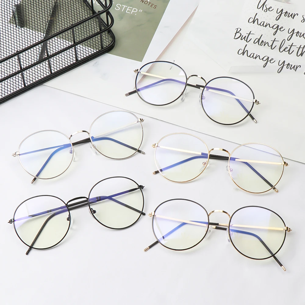 Oversized Metal Frame Eyewear Unisex Fashion Vintage Square/Round FrameAnti-UV Glasses Optical Spectacles Vision Care Eyeglasses blue light blockers