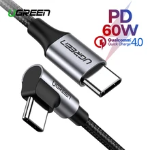 Ugreen usb type-C-USB C кабель для samsung S9 S8 Plus PD 60 Вт Быстрая зарядка 4,0 USB-C кабель для Macbook Pro USB шнур