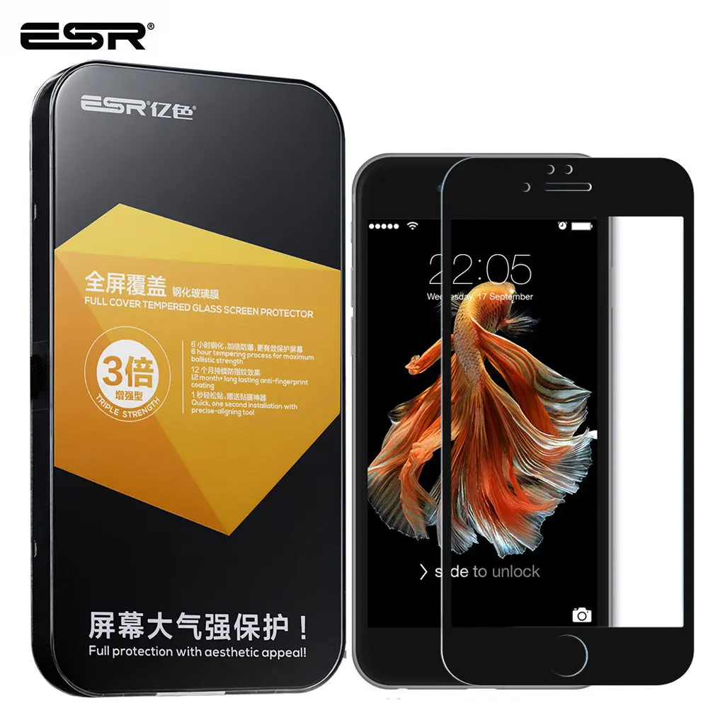 ESR Защитная пленка для экрана iPhone SE2 8 7 Plus с мягким краем защитная HD анти синий луч