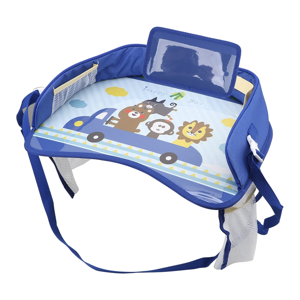 Children's Car Tray Table with Cartoon Design - Waterproof Oxford Cloth, Universal Fit