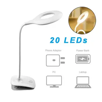 

Desk Lamp Portable Flexible Adjustable LED Clip Booklight Book Lamp Reading Light Home Decor Study Eye-Care Piano Flashlight