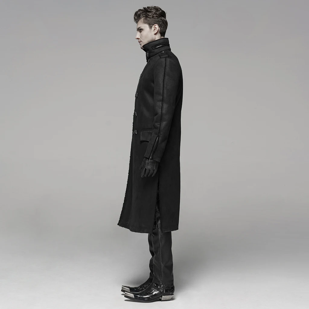 Мужская куртка средней длины в стиле панк Рейв в стиле милитари тканая бархатная ткань красивая модная мужская зимняя длинная куртка