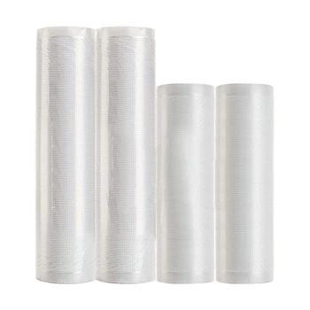

4 Pack -Vacuum Sealer Rolls Food Storage Household Food Vacuum Bag Fresh-Keeping Bag