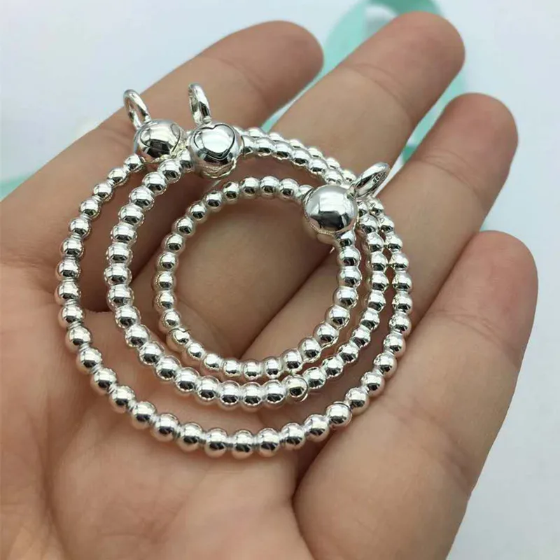 

Moments Small Medium Large Beaded O Pendant Charms for Bracelets 925 Sterling Silver Jewelry Charm Beads for Jewelry DIY Making