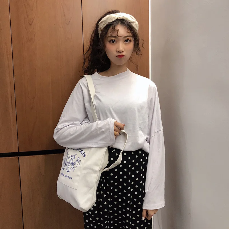 Spring New Style One Shoulder Canvas Bag Women's Korean-style Literature And Art Students Shoulder Bag Versatile Carry Bag
