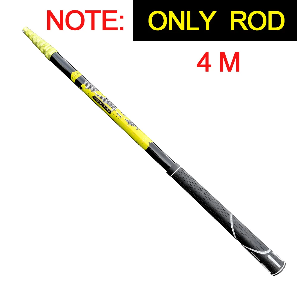 JOSBY 2,1 м 3 м Складная рыболовная сеть для ловли рыбы складная углеродная длинная ручка телескопическая рыболовная ловля салазки снасти - Цвет: 4.0M  only rod -pole