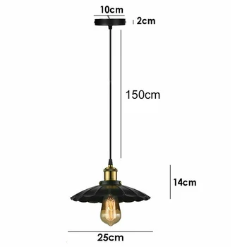 

Black Lampshade Vintage E27 Pendant Ceiling Cage Retro style Industrial