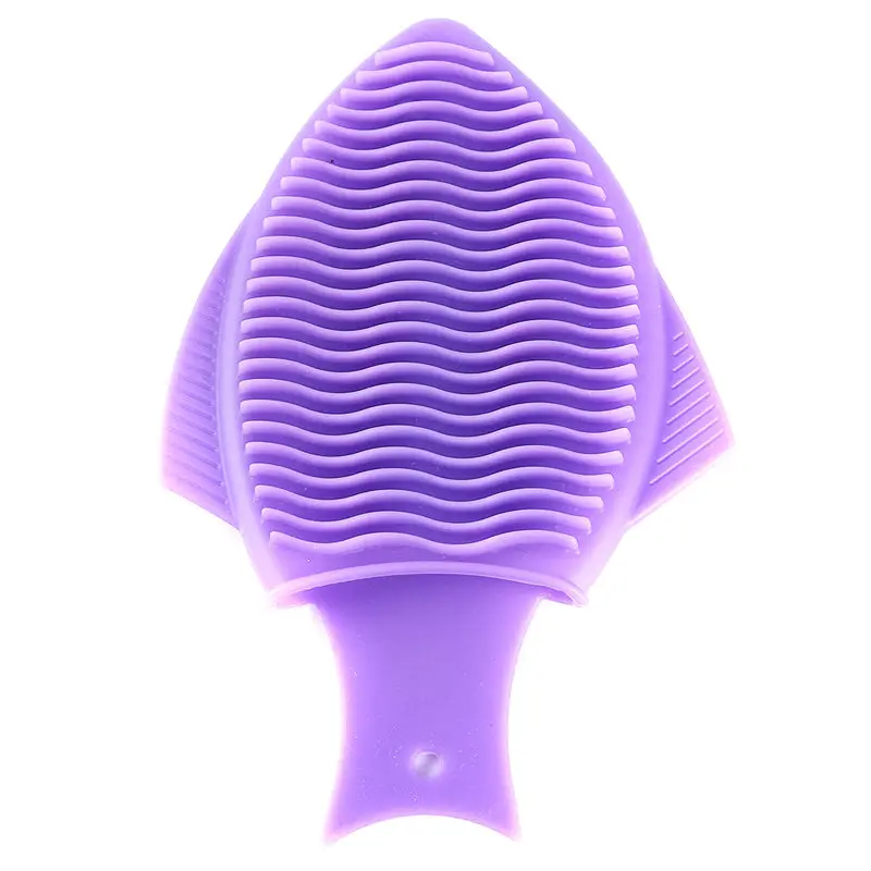 purple Щетка для мытья головы в форме рыбы, мягкие инструменты для чистки, силиконовая щетка, Ультра мягкий гель для ванны и массажа, щетка для душа - Цвет: purple