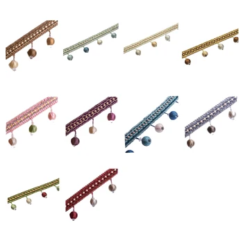 

11.5M Long Curtain Decorative Accessories European Style Color Line Weaving Crystal Bead Curtain Lace Trims(Color Is Not Fixed)