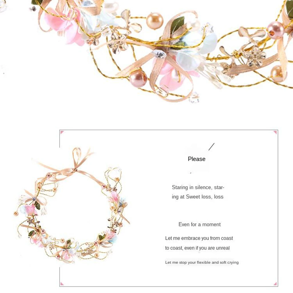 Hawaii Beach Hair Wreath Garland Wedding Party Headband Crown Headwrap for Daily & Formal Headwear
