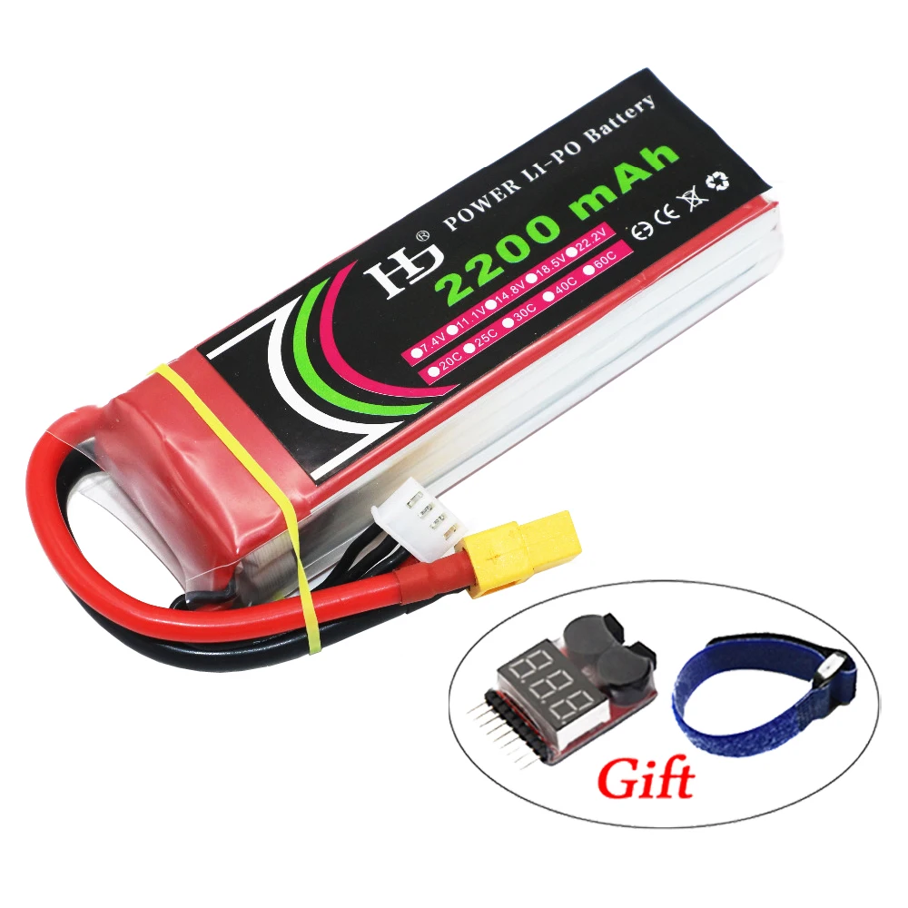 Lipo аккумулятор HJ power 11 1 V 2200mAh 30C Li Po с разъемом XT60 для радиоуправляемого