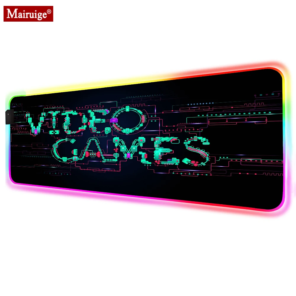 

LED Mousepad RGB Circuit Minimalist Light-emitting Circuit Board Gaming Mouse Pad 90x40cm Gamer Desk Mat for Laptop Table Pads