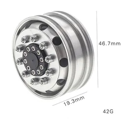Moyeu de roue avant/arrière, 1 paire de roues métalliques CNC pour tracteur Tamiya 1/14, accessoires 