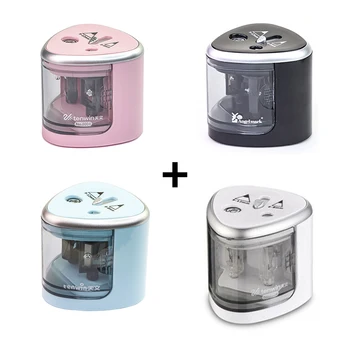 2020 New Two-hole Electric Automatic pencil sharpener Switch Pencil Sharpener Home Office School Supplies stationery art 2