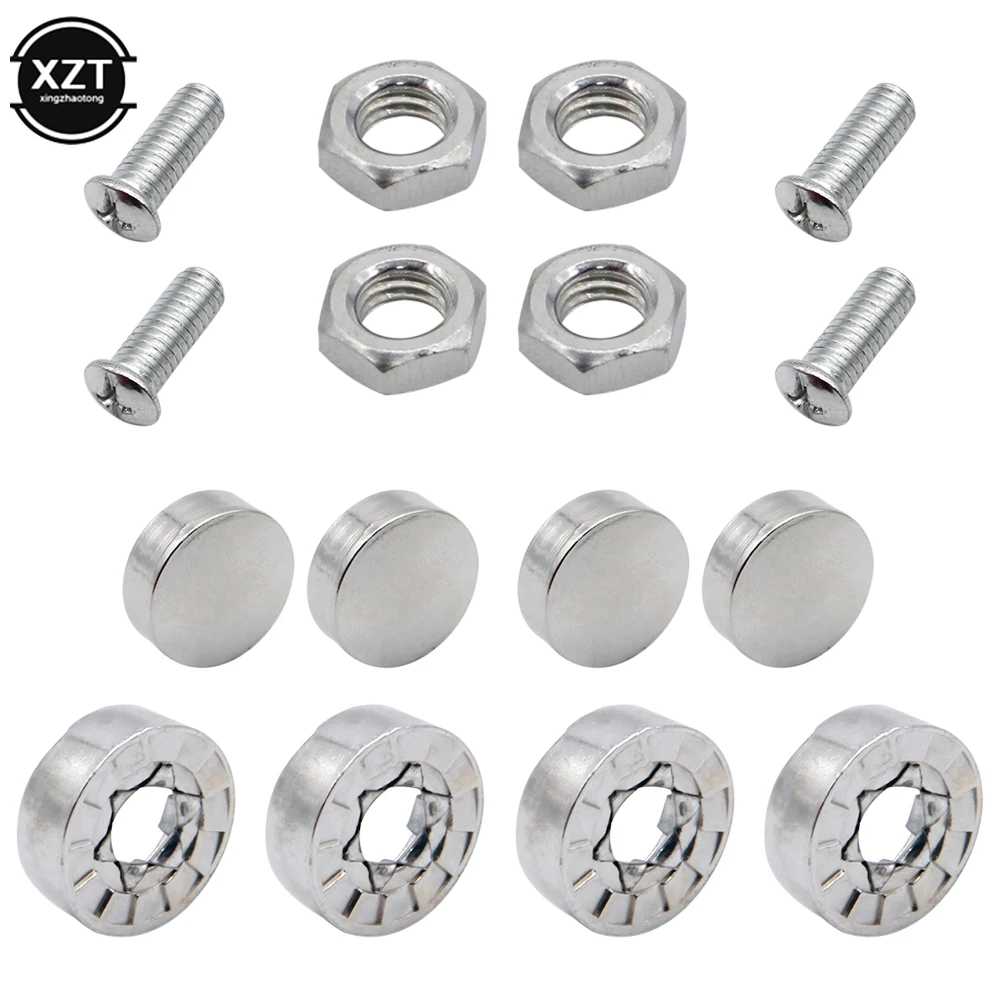 4Pcs/Set Car License Plate Bolts Frame Screws Chrome Anti-theft Screws car screws