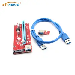 Carte PCI E Riser 007S PCI Express 1X à 16X adaptateur d'extension 1M 0.6M câble USB 3.0 15 broches SATA cordon d'alimentation pour le minage de Bitcoin ETH 