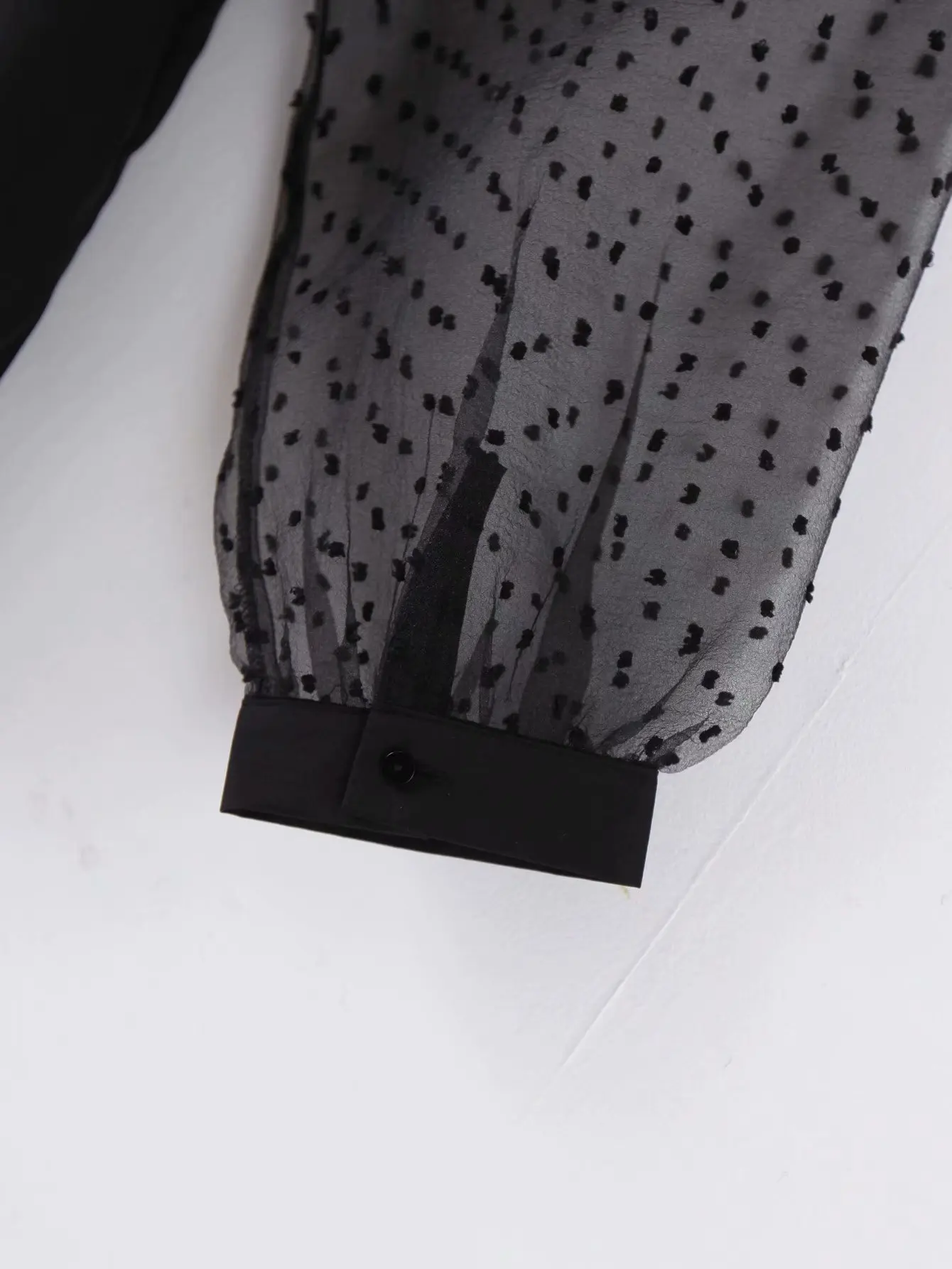 Блузка женская черная сетчатая Лоскутная блуза с отложным воротником прозрачная рубашка с длинным рукавом Женские топы и блузки ropa mujer